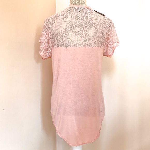 Guess Pink Lace T-Shirt - Picture 4 of 5